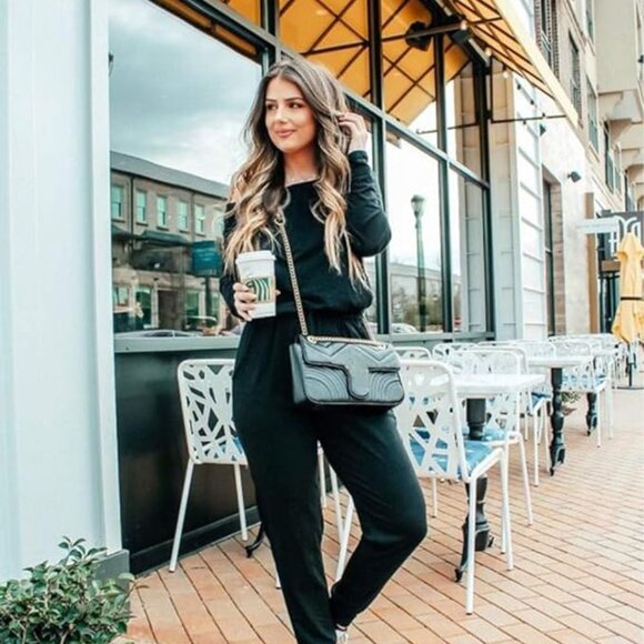 PRETTY GARDEN Womens Casual Long Sleeve Crewneck Shoulder Elastic Waist XL NWTs - Picture 2 of 7